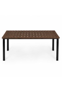 Duży stół ogrodowy 8-osobowy 180x90 cm na taras ogród brązowy blat MultiGarden