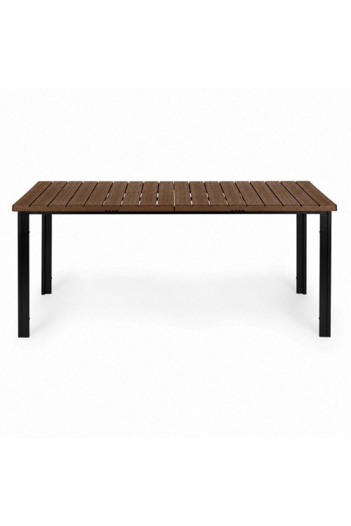 Duży stół ogrodowy 8-osobowy 180x90 cm na taras ogród brązowy blat MultiGarden