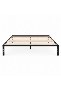 Łóżko metalowe 135x190 cm ze stelażem minimalistyczna czarna rama ModernHome