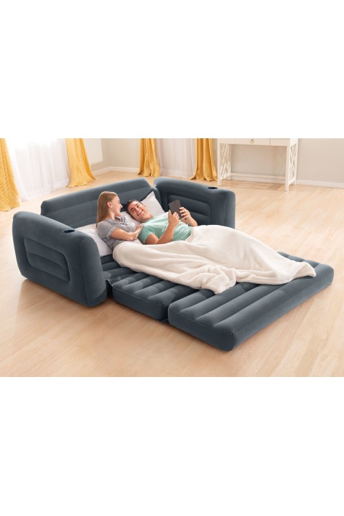 Sofa dmuchana rozkładana duże łóżko materac 2w1 INTEX 66552
