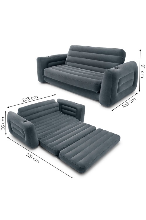 Sofa dmuchana rozkładana duże łóżko materac 2w1 INTEX 66552