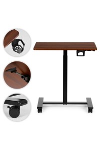 Mobilne biurko 70x48 cm stolik pod laptopa regulacja wysokości 71,5-112 cm drewniany blat ModernHome