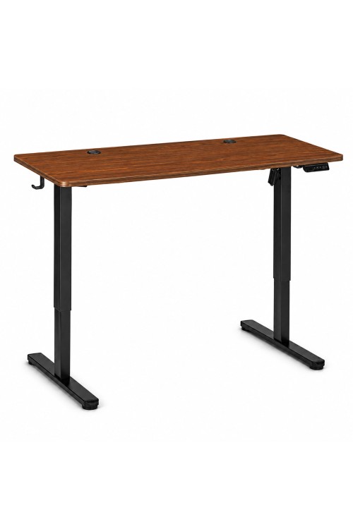Biurko elektryczne 140x60 cm podnoszone regulacja wysokości 72-118 cm ciemny dąb ModernHome