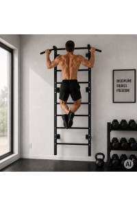 Drabinka gimnastyczna 228 cm drążek do podciągania ćwiczeń dla dzieci i dorosłych czarna MOVEPRO