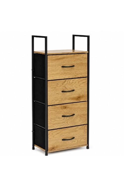 Szafka z 4 szufladami materiałowymi regał 40 cm organizer tekstylny loft ModernHome
