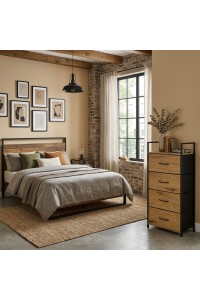 Szafka z 4 szufladami materiałowymi regał 40 cm organizer tekstylny loft ModernHome