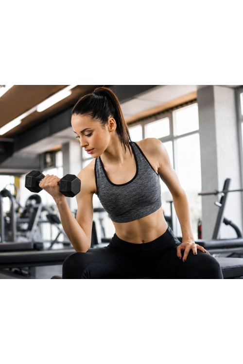 Hantle sześciokątne zestaw 2x2 kg ciężarki do ćwiczeń obciążniki fitness czarne MOVEPRO
