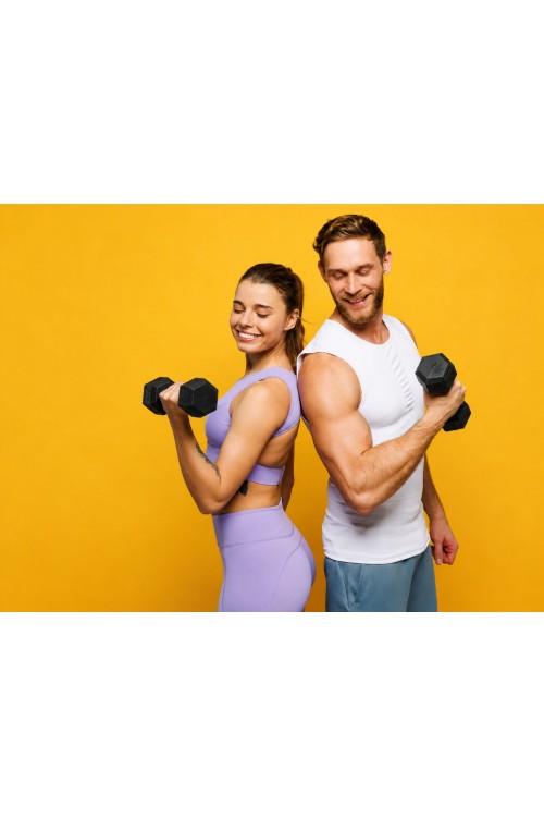 Hantle sześciokątne zestaw 2x2 kg ciężarki do ćwiczeń obciążniki fitness czarne MOVEPRO