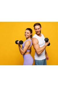 Hantle sześciokątne zestaw 2x2 kg ciężarki do ćwiczeń obciążniki fitness czarne MOVEPRO