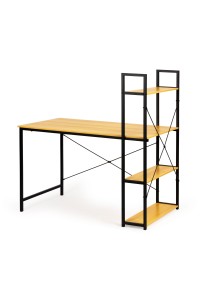 Biurko komputerowe drewniane regał z półkami loft