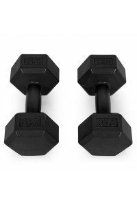Hantle sześciokątne zestaw 2x2 kg ciężarki do ćwiczeń obciążniki fitness czarne MOVEPRO