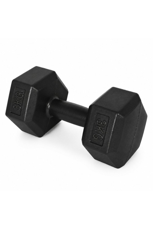 Hantle sześciokątne zestaw 2x3 kg ciężarki do ćwiczeń obciążniki fitness czarne MOVEPRO