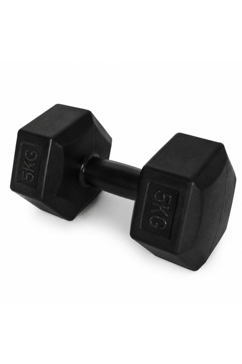 Hantle sześciokątne zestaw 2x5 kg ciężarki do ćwiczeń obciążniki fitness czarne MOVEPRO