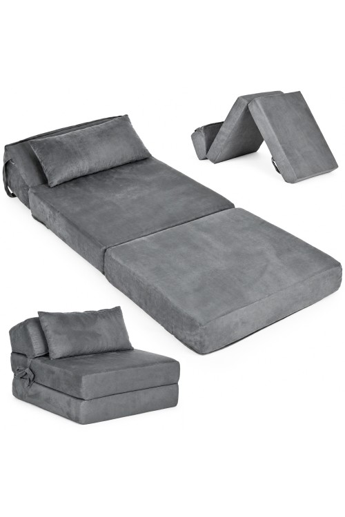 Sofa rozkładana 2w1 jednoosobowa piankowa z funkcją spania materac 190x70 cm ModernHome
