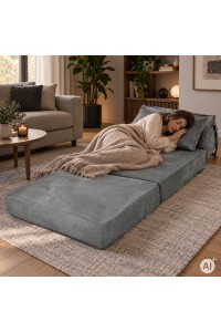 Sofa rozkładana 2w1 jednoosobowa piankowa z funkcją spania materac 190x70 cm ModernHome