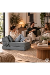 Sofa rozkładana 2w1 jednoosobowa piankowa z funkcją spania materac 190x70 cm ModernHome