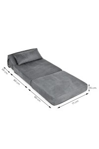 Sofa rozkładana 2w1 jednoosobowa piankowa z funkcją spania materac 190x70 cm ModernHome