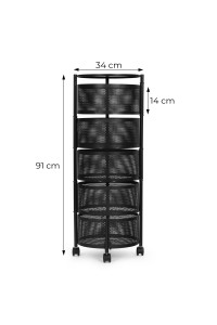 Regał kuchenny pomocnik organizer obrotowe półki 5 poziomów metal ModernHome