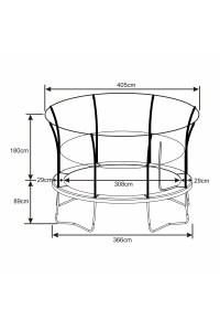Axi Duża Trampolina Ogrodowa dla Dzieci z Siatką Denver 366 cm