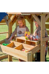 AXI Mitch play tower - Duży Plac Zabaw Drewniany Zjeżdżalnia Hustawki Ścianka Wspinaczkowa + Wieża