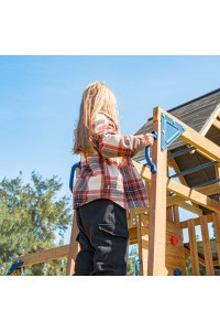 AXI Mitch play tower - Duży Plac Zabaw Drewniany Zjeżdżalnia Hustawki Ścianka Wspinaczkowa + Wieża