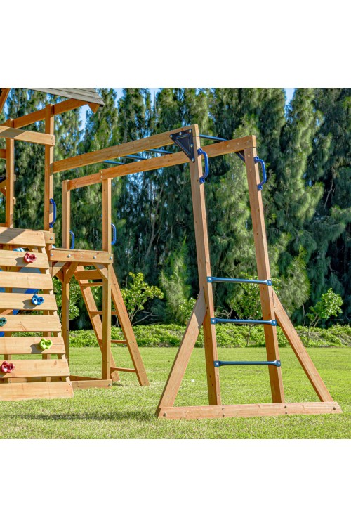 AXI Mitch play tower - Duży Plac Zabaw Drewniany Zjeżdżalnia Hustawki Ścianka Wspinaczkowa + Wieża