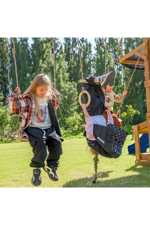 AXI Mitch play tower - Duży Plac Zabaw Drewniany Zjeżdżalnia Hustawki Ścianka Wspinaczkowa + Wieża