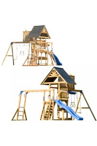 AXI Mitch play tower - Duży Plac Zabaw Drewniany Zjeżdżalnia Hustawki Ścianka Wspinaczkowa + Wieża