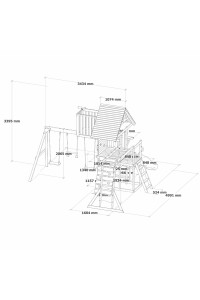 AXI Mitch play tower - Duży Plac Zabaw Drewniany Zjeżdżalnia Hustawki Ścianka Wspinaczkowa + Wieża