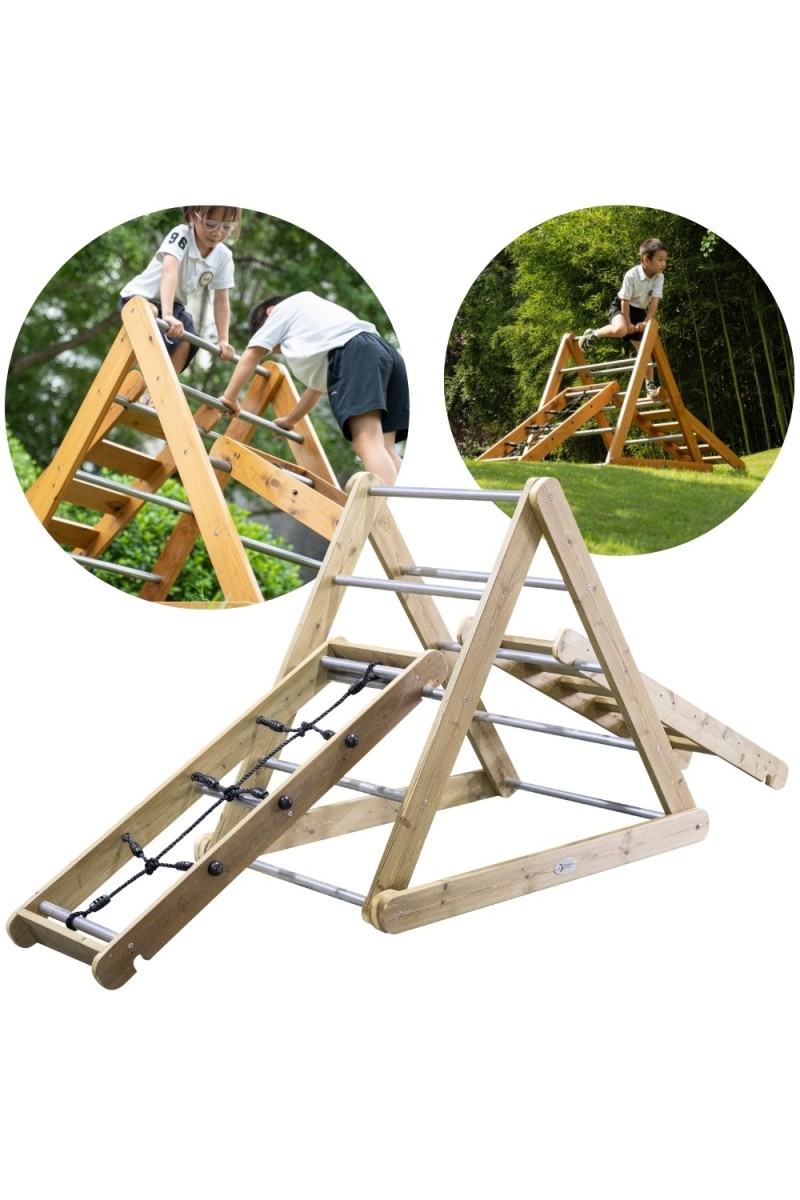 CLASSIC WORLD EDU Drewniany Plac Zabaw XL Zestaw Drabinka Montessori do Wspinaczki