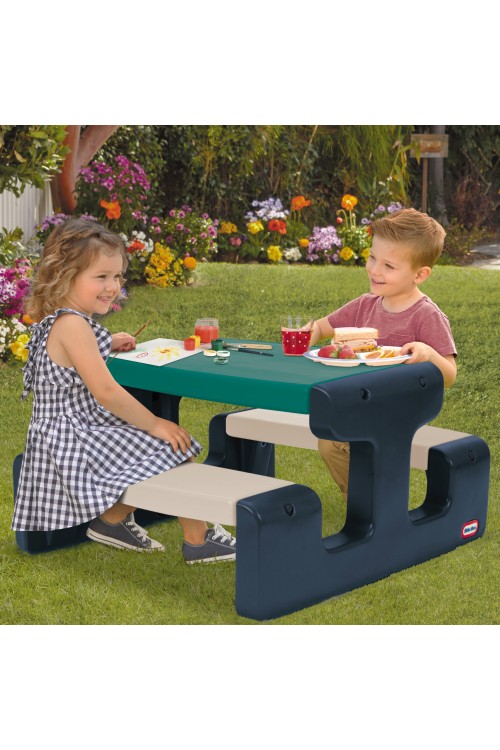 Little Tikes Stolik Piknikowy dla Dzieci Niebiesko-Zielony do Ogrodu