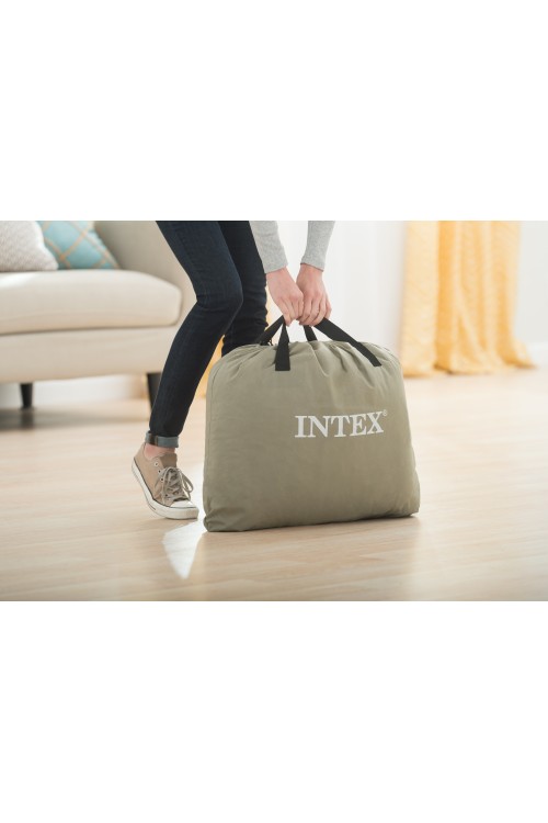 Materac łóżko do spania dwuosobowy z pompką automatyczną 203x152 cm INTEX 64418ND