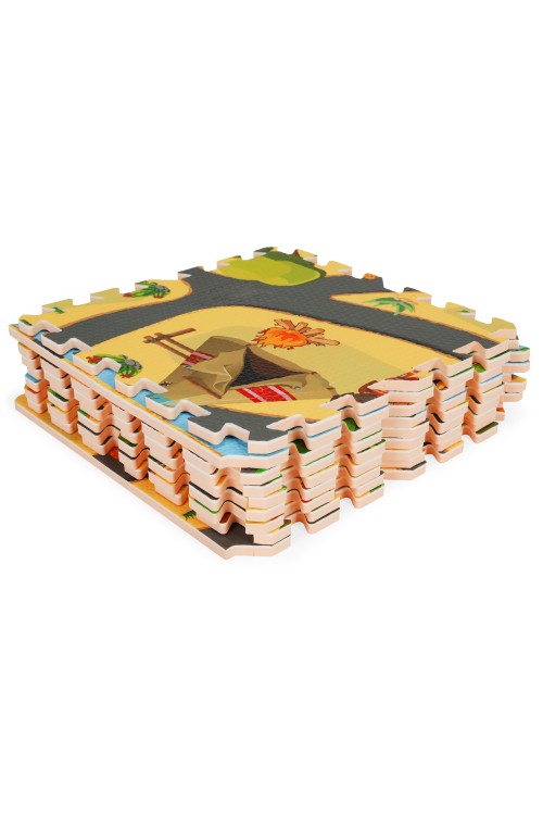 Mata piankowa dla dzieci puzzle safari 9 elementów 93x93 cm ECOTOYS