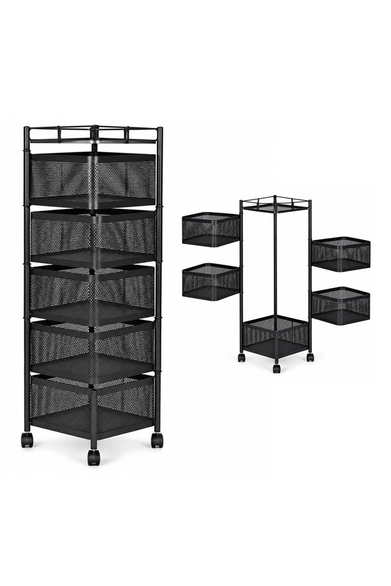 Regał kuchenny pomocnik organizer obrotowe półki 5 poziomów metal ModernHome