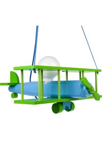 Lampa wisząca Samolot duży zielono- błękitny