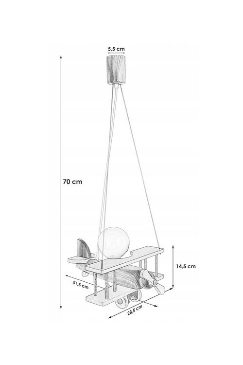 Lampa wisząca Samolot mały - multikolor