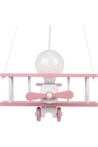 Lampa wisząca Samolot mały różowo-biały