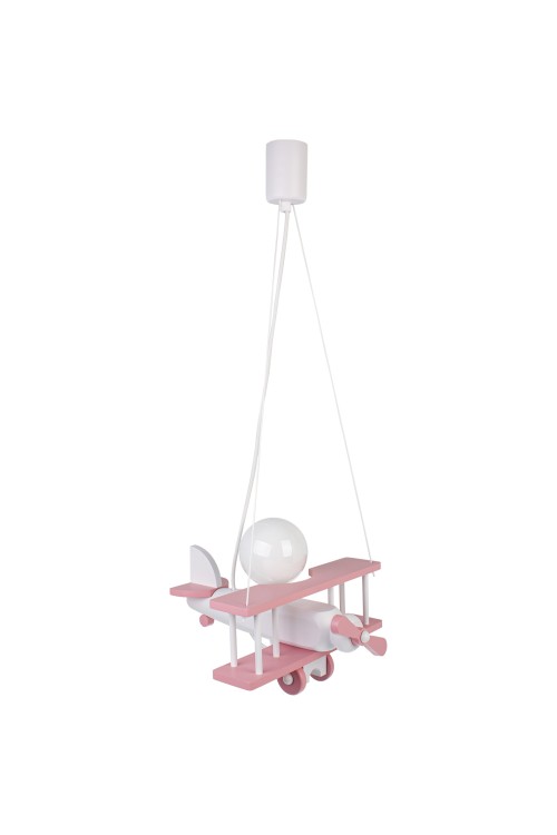 Lampa wisząca Samolot mały różowo-biały