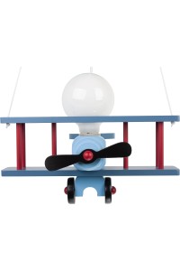 Lampa wisząca Samolot mały niebiesko-czarny-czerwony