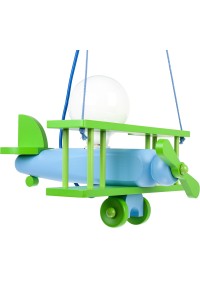 Lampa wisząca Samolot mały zielono-błękitny