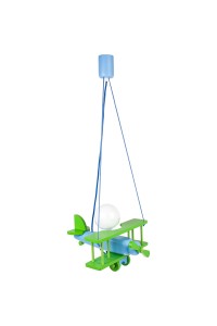 Lampa wisząca Samolot mały zielono-błękitny