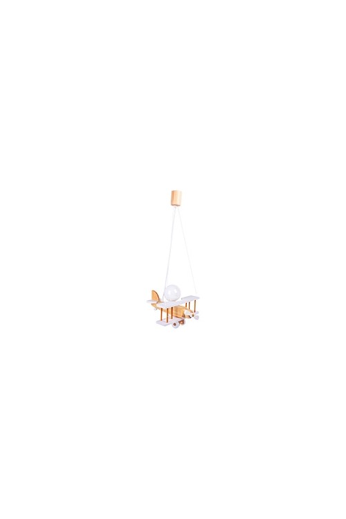 Lampa wisząca Samolot mały biało-naturalny