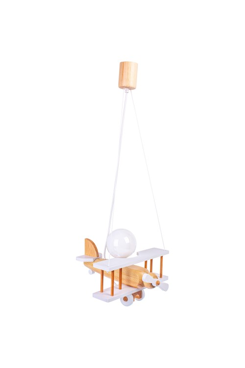 Lampa wisząca Samolot mały biało-naturalny