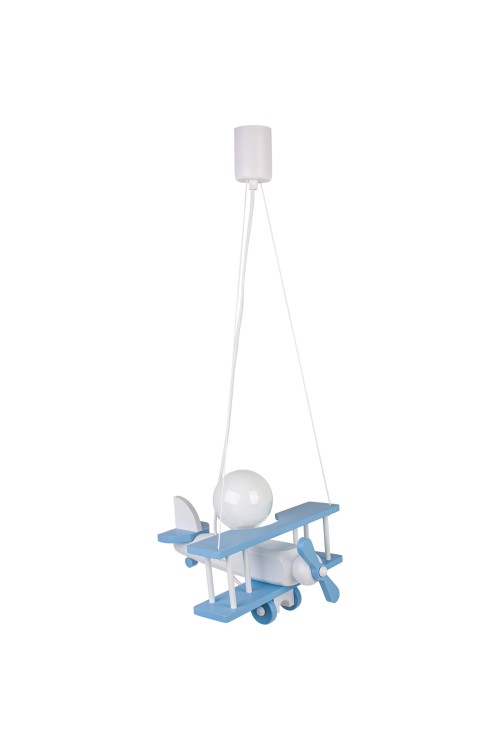 Lampa wisząca Samolot mały błękitno-biały