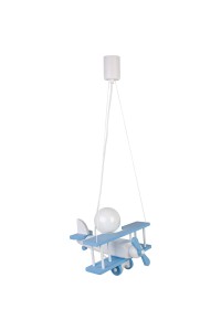 Lampa wisząca Samolot mały błękitno-biały