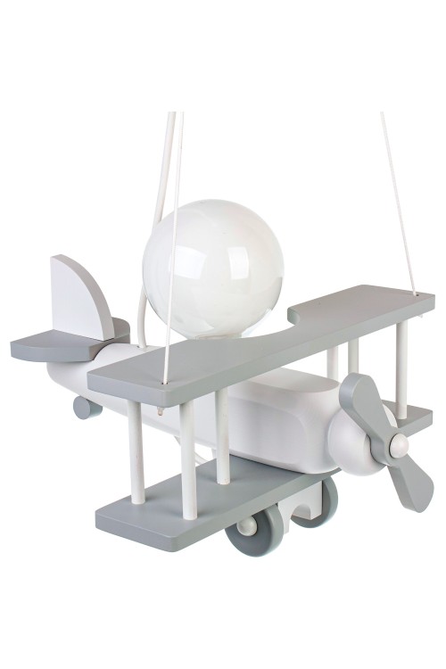 Lampa wisząca Samolot mały szaro-biały