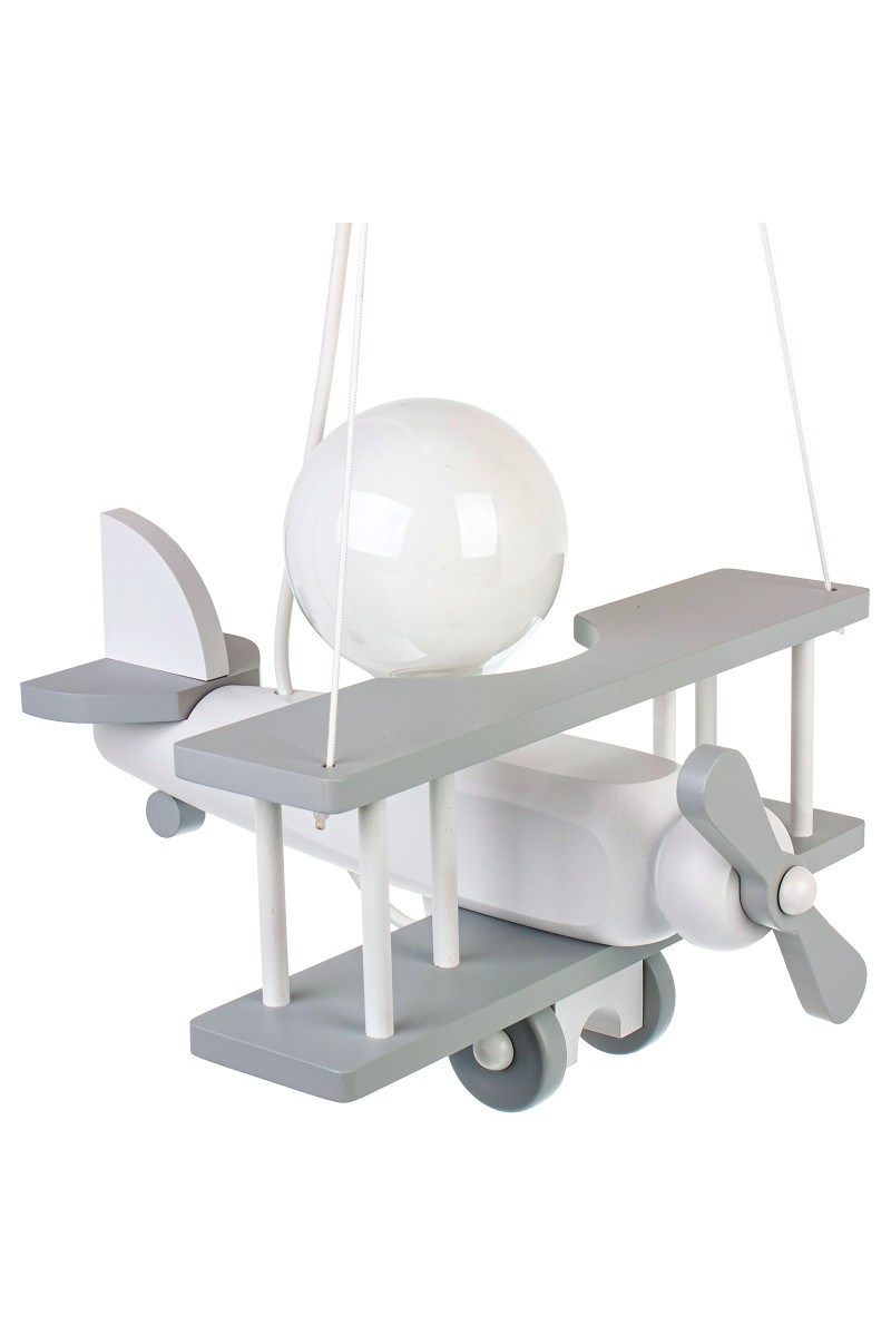 Lampa wisząca Samolot mały szaro-biały