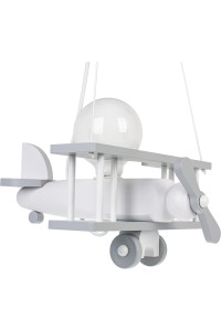 Lampa wisząca Samolot mały szaro-biały