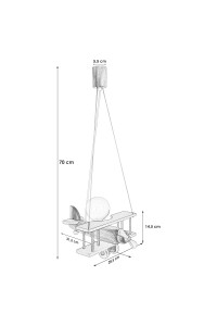 Lampa wisząca Samolot mały szaro-biały