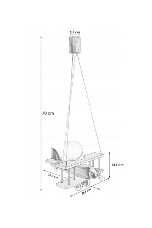 Lampa wisząca Samolot mały zielony